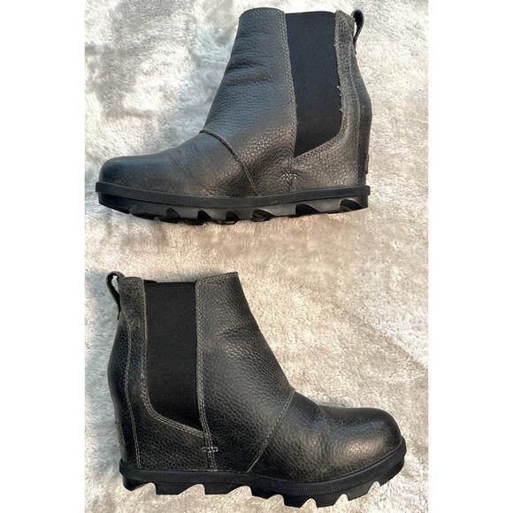 Sorel Joan of Arctic Wedge Waterproof Gray Leather Ankle Boots Womens Size 8.5 - Picture 2 of 7